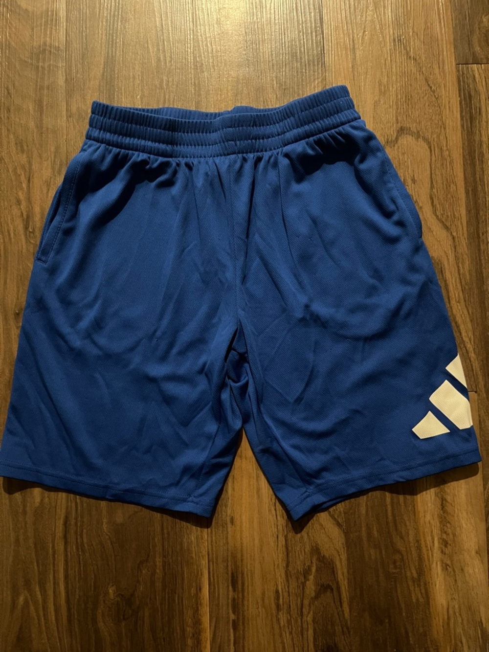 adidas Royal Blue Boys' Athletic Shorts with White Logo